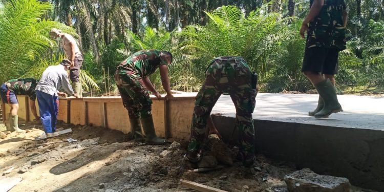 Box Culvert TMMD di Rohil Permudah Akses Petani Jual Kelapa Sawit