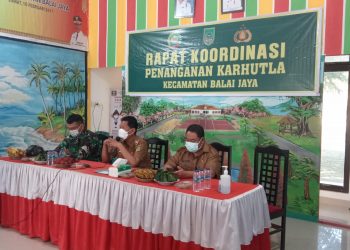 Bersama Upika, Koramil 03/Bgs Gelar Rakor Penanganan Karhutla