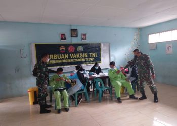 Koramil 03/Bgs Kembali Serbuan Vaksin TNI Untuk Pelajar
