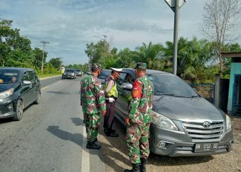 Lagi, Koramil 03/Bgs Lakukan Penyekatan di Perbatasan Riau-Sumut