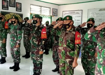 HUT TNI ke 76, Koramil 03/Bgs Upacara Secara Virtual