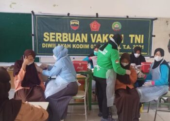 Serbuan Vaksin TNI, Koramil 03/Bgs Sasar 400 Pelajar
