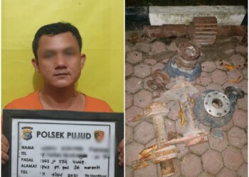 Curi Besi, Karyawan PT PKS Digelandang ke Polsek Pujud, Satu Kabur