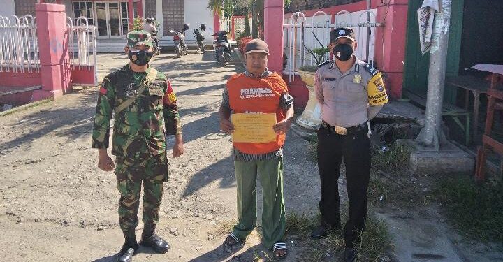 Bersama Polri, Koramil 03/Bgs Terus Lakukan Penegakkan Prokes