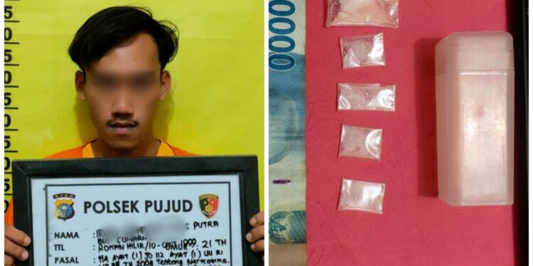 Pengedar Sabu Dibekuk Polsek Pujud di Teras Rumah