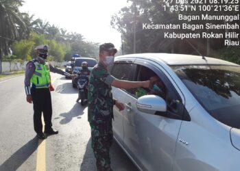 Bersama Lintas Sektoral, Koramil 03/Bgs Standby di Pos PAM Nataru Perbatasan