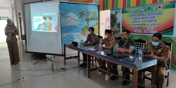 Bersama Forkopimcam, Kapolsek Bagan Sinembah Sosialisasi Vaksin Anak