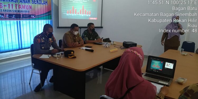 Bersama Upika Basira, Danramil 03/Bgs Hadiri Rapat Rencana Vaksinasi Anak