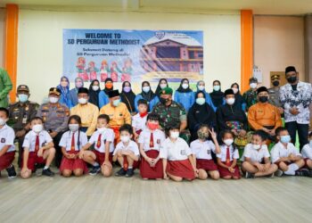 Bersama Forkopimda, Bupati dan Wabup Rohil Tinjau Vaksinasi Bagi Anak di SD Perguruan Methodist