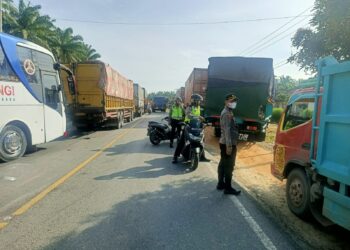 Lagi, Kapolsek Bagan Sinembah Turun Atur Lalin Antrian di SPBU