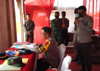 Kapolres Pantau Situasi Arus Balik di Pos PAM Rantau Bais