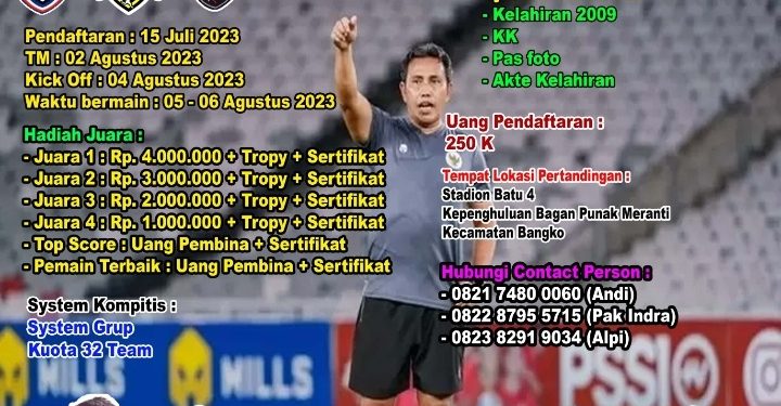 KONI Rohil Dukung Giat Turnamen Mini Soccer U-14 Piala Bupati CUP 2023