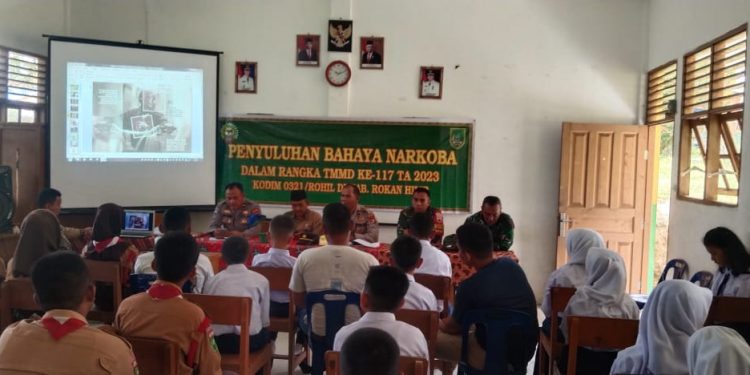 Satgas TMMD Rohil Gelar Penyuluhan Narkoba