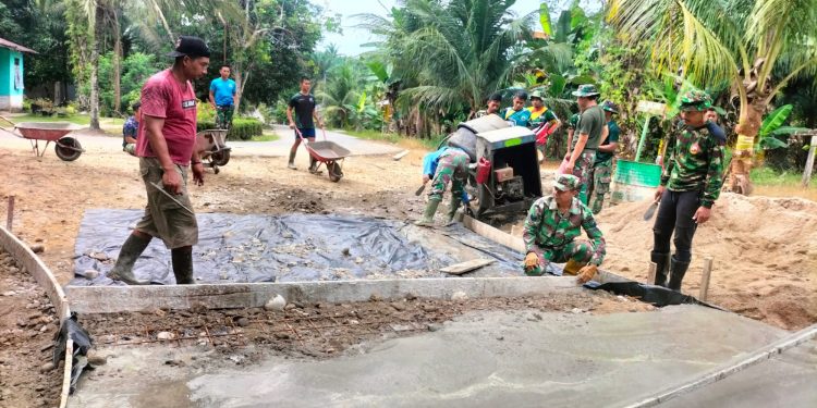 Luar Biasa Kinerja Satgas TMMD Rohil, Semenisasi Sido Mulyo Rampung 100 Persen