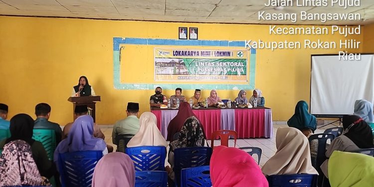 Wakili Danramil, Babinsa Koramil 0321/Tanjung Medan Hadiri Lokakarya Mini Lintas Sektor di Pujud