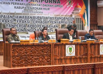 Bupati Rohil Sampaikan Jawaban Pemerintah Atas Pandangan Umum Fraksi Terhadap Ranperda APBD-P Tahun 2024