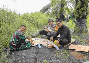 Kapolres Rohil Bersama Forkopimda Tinjau dan Pimpin Langsung Pemadaman Karhutla di Desa Bangko Permata