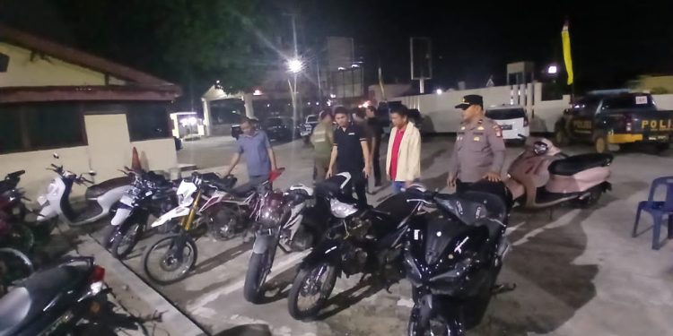 Razia Balap Liar di Bagan Batu, Polisi Amankan Enam Motor Berknalpot Brong