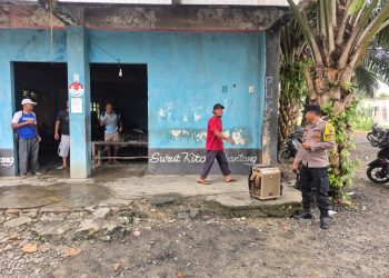 Cegah Karhutla, Polsek Bagan Sinembah Keliling Gunakan TOA Ingatkan Warga
