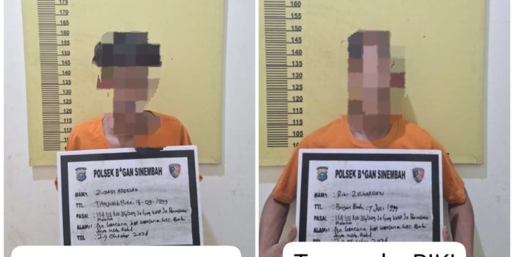 Berusaha Buang Sabu Saat Polisi Datang, Dua Pria di Kencana Ditangkap Polsek Bagan Sinembah